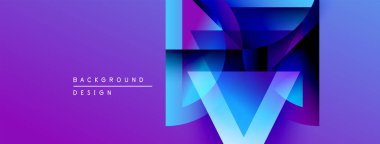 Soyut mor tasarım katmanlı geometrik şekiller içerir. Gradyan renkler dinamik görsel efekt yaratır. Sunumlar için modern arkaplan uygun.