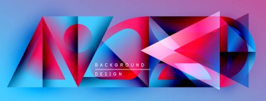 Soyut geometrik şekiller, canlı renkler, modern tasarım. Gradyan arka plan dinamik görsel efekt yaratır. Metin arkaplan tasarımı okur.