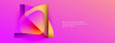 Soyut tasarım katmanlı şekiller, canlı pembe gradyan. Modern estetik, arka planlar ve sunumlar için uygun. Minimalist kompozisyon.
