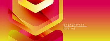 Soyut geometrik şekiller, canlı gradyanlar. Kırmızı, sarı renkler tasarımda baskın. Modern estetik, temiz çizgiler mevcut arkaplan dokusu.