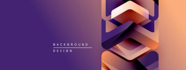 Soyut geometrik desen. Mor, turuncu renkler harmanlanmış. Modern tasarım elementleri dinamik görsel efekt yaratır. Arkaplan dokusu katmanlı görünüyor.