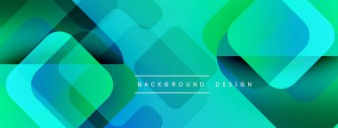 Soyut geometrik şekiller örtüşüyor, canlı deniz mavisi renkleri yaratıyor. Arkaplan ve sunumlar için uygun modern tasarım.