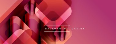 Soyut geometrik şekiller üst üste binerek canlı kırmızı gradyan oluşturur. Modern tasarım elementleri dinamik görsel deneyim önerir.