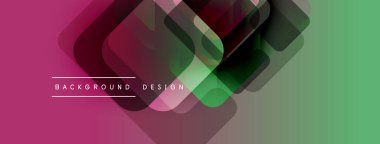 Soyut geometrik şekiller örtüşerek canlı pembe yeşil gradyan oluşturur. Modern tasarım elementleri dijital sanat, arkaplan dokusu.