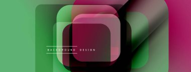 Soyut geometrik şekiller çakışıyor. Yeşil, pembe renkler kompozisyona hakim. Arka planlar ve pankartlar için modern tasarım unsuru. Basit, temiz estetik..