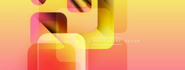 Soyut geometrik şekiller örtüşür ve sıcak bir değişim etkisi yaratır. Turuncu, sarı renkler kompozisyona hakim. Minimalist tasarım uygun arka planlar.