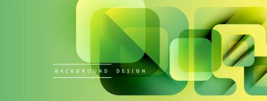 Soyut yeşil tasarım katmanlı geometrik şekiller içerir. Yumuşak eğimler derinlik yaratır, modern estetik. Mevcut en küçük metin.