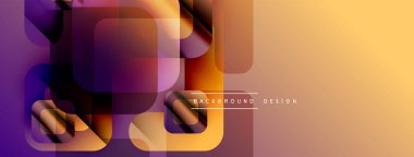 Soyut geometrik şekiller örtüşür, canlı bir değişim etkisi yaratır. Sıcak tonlar, mor aksanlı kompozisyonda baskın. Modern tasarım ögesi.