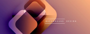 Soyut gradyan katmanlar dinamik görsel efekt yaratır. Modern tasarım elementleri yenilik, akıcılık ve derinliği önerir. Arkaplanda sıcak, serin tonlar.