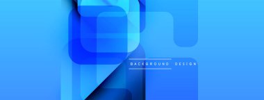 Soyut mavi dizayn, üst üste binen dikdörtgenler, gradyanlar. Sancaklar ve sunumlar için modern estetik. Minimalist stil.