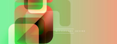 Soyut geometrik şekiller örtüşür, canlı gradyanlar yaratır. Yumuşak renkler harmanlanarak modern arkaplan tasarımı oluşturur. Minimalist stil.