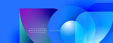Soyut mavi eğimli arkaplan. Üst üste binen daireler dinamik görsel efekt yaratır. Metin arka plan tasarımı okur. Modern, temiz estetik.