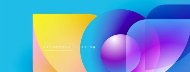 Soyut, enerjik bir arkaplan. Üst üste binen daireler dinamik renkli kompozisyon oluşturur. Modern tasarım elementleri pürüzsüz eğimler sunar.