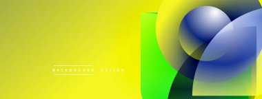 Soyut enerjik tasarım. Sarı, yeşil gradyanlar mavi şekillerle harmanlanır. Dijital projeler için modern arka plan uygun. Mevcut en küçük metin.