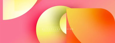 Soyut sıvı şekilleri örtüşür ve canlı bir arkaplan oluşturur. Yumuşak pembeler, portakallar, sarılar kusursuz bir şekilde harmanlanır. Modern tasarım ögesi.