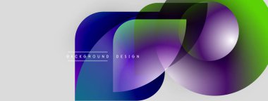 Soyut renkli şekiller örtüşür, dinamik görsel efekt yaratır. Gradyan renkleri pürüzsüz, modern tasarım ögesine karışıyor.