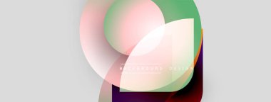 Soyut şekiller örtüşür, yumuşak renk değişimleri yaratır. Hafif arka planlı minimalist tasarım. Modern estetik, basit kompozisyon.