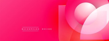 Parlak pembe eğimli arka plan. Üst üste binen şekiller modern soyut tasarım yaratır. Metin arka plan tasarımı okur. Basit, enerjik estetik..