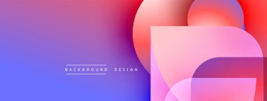 Soyut eğim arkaplanı. Üst üste binen daireler dinamik görsel efekt yaratır. Mor, pembe, kırmızı renkler kompozisyona hakim. Modern tasarım ögesi.