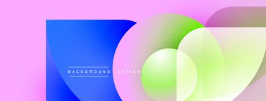 Soyut renkli arkaplan. Üst üste binen şekiller dinamik görsel efekt yaratır. Gradyan renkler kusursuz harmanlanarak modern estetik sunuyor..