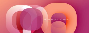 Soyut geometrik şekiller örtüşüyor, canlı renk eğimleri yaratıyor. Modern tasarım elementleri teknoloji, yenilik, akıcılık öneriyor.