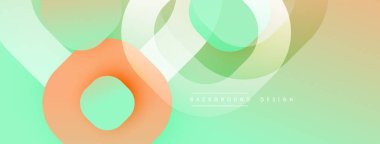 Soyut sıvı şekilleri kesişir. Nane, şeftali, bej renkleri modern tasarım yaratır. Yumuşak eğimler hareket ve derinlik olduğunu gösteriyor. Minimalist estetik.