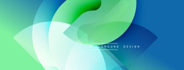Soyut arkaplan dalgalı şekiller, canlı yeşil, mavi renkler. Modern tasarım elementleri dinamik görsel deneyim yaratır.