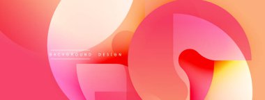 Soyut sıvı şekilleri, canlı pembeler, portakallar, sarılar dinamik bir zemin oluşturur. Modern tasarım elementleri enerji, hareket.