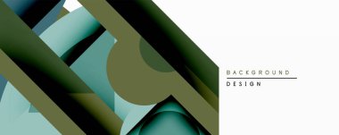 Soyut geometrik tasarım üst üste binen şekiller, gradyanlar. Renkler arasında zeytin, deniz mavisi, beyaz. Modern estetik, arka planlar ve sunumlar için uygun. Minimalist kompozisyon.