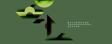 Soyut geometrik şekiller sessiz yeşil arkaplan ile örtüşüyor. Minimalist tasarım katmanlı formlar, derinlik ve görsel ilgi yaratıyor. Modern estetik, temiz çizgiler.