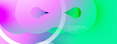 Soyut sıvı şekiller, canlı renklerin karışımı. Gradyan arka plan modern tasarım yaratır. Yumuşak kıvrımlar, dinamik bileşim.