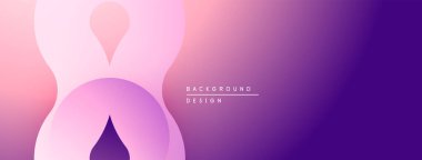 Soyut eğim arkaplanı. Yumuşak pembe, mor pürüzsüz bir karışım. Üst üste binen şekiller modern görsel efektler yaratır. Minimalist tasarım.