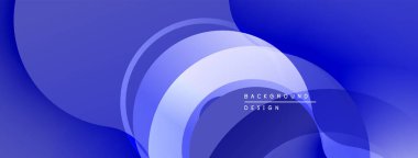 Soyut mavi katmanlar akışkan şekiller yaratır. Derinlik ve modern tasarım unsurları pürüzsüz geçişler sunar..