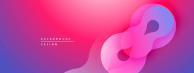 Soyut sıvı şekiller, canlı pembeler, morlar modern arka plan yaratır. Yumuşak eğimler, düz eğriler tasarım elementlerini tanımlar.