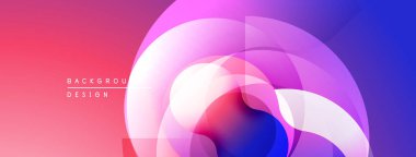 Soyut renkli çemberler çakışıyor, canlı gradyanlar yaratıyor. Modern tasarım elementleri dinamik enerjiyi, pürüzsüz geçişleri önerir.