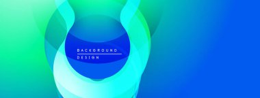 Soyut akışkan şekiller, canlı mavi, yeşil gradyanlar. Arka planlar ve sunumlar için modern tasarım öğesi. Temiz, dinamik bileşim.