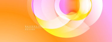 Soyut renkli katmanlar dinamik dairesel tasarım yaratır. Gradyan renkler harmanlanarak modern görsel efekt oluşturur. Yumuşak şekiller hareketi işaret eder.
