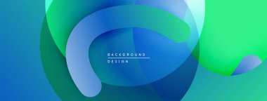 Soyut sıvı şekilleri mavi ve yeşillikleri harmanlıyor. Modern tasarım hareketi ve enerjiyi çağrıştırıyor. Gradyan renkler dinamik görsel efekt yaratır.