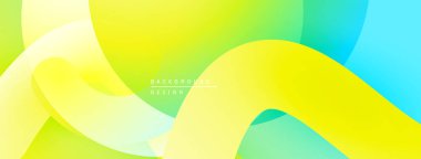 Soyut, enerjik bir arkaplan. Pürüzsüz akışkan şekiller, sarı, yeşil, turkuaz renkler dinamik kompozisyon oluşturur. Modern tasarım ögesi.