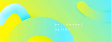 Soyut sıvı şekilleri sarı, mavi ve yeşil renkleri harmanlıyor. Gradyan renkler modern arkaplan tasarımı yaratır. Minimalist estetik, canlı kompozisyon.