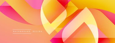 Soyut tasarım üst üste binen katmanlar, canlı renkler içerir. Gradyan geçişler dinamik görsel efekt yaratır. Modern, şık arkaplan.