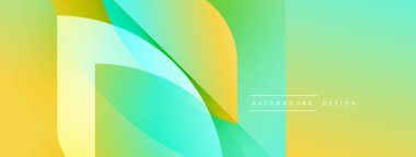 Soyut gradyan şekiller çakışıyor. Sarı, yeşil renkler modern görsel efektler yaratır. Özgeçmiş ve başlıklar için uygun minimalist tasarım.