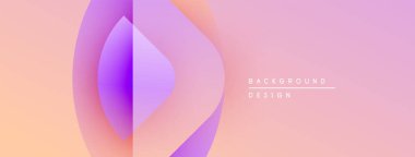 Soyut eğim arkaplanı. Yumuşak pembe, mor, turuncu renkler düzgün bir şekilde harmanlanır. Geometrik şekilli minimalist tasarım mevcut.