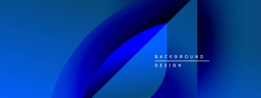 Soyut mavi eğimler dinamik şekiller yaratır. Metin arka plan tasarımı okur. Minimalist tarz, modern estetik, canlı renkler sunar.
