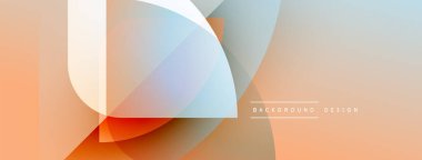 Soyut geometrik şekiller çakışıyor. Yumuşak eğimler sıcak, serin renk değişimleri yaratır. Arka planlar için modern tasarım ögesi.