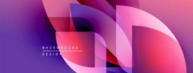 Soyut gradyan şekiller çakışıyor, dinamik görsel etki yaratıyor. Mor, pembe renkler tasarımda baskın, modern estetik..