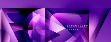 Soyut mor tasarım. Geometrik şekiller örtüşür, dinamik görsel efekt yaratır. Dijital projeler için modern arkaplan.