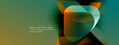 Soyut geometrik şekiller örtüşüyor, canlı renk eğimleri yaratıyor. Modern tasarım, arka planlar için ideal, pürüzsüz geçişler içerir.