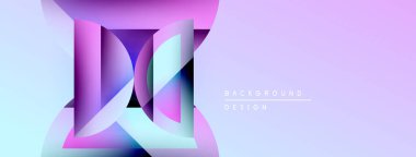 Soyut geometrik tasarım. Renkler karışır, modern görsel efekt yaratır. Yumuşak şekiller derinliği, dokuyu işaret ediyor. Minimalist stil.