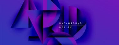 Soyut geometrik şekiller, canlı mor renkler, modern tasarım. Metin arka plan tasarımı okur. Renkler derinlik yaratır, görsel ilgi.